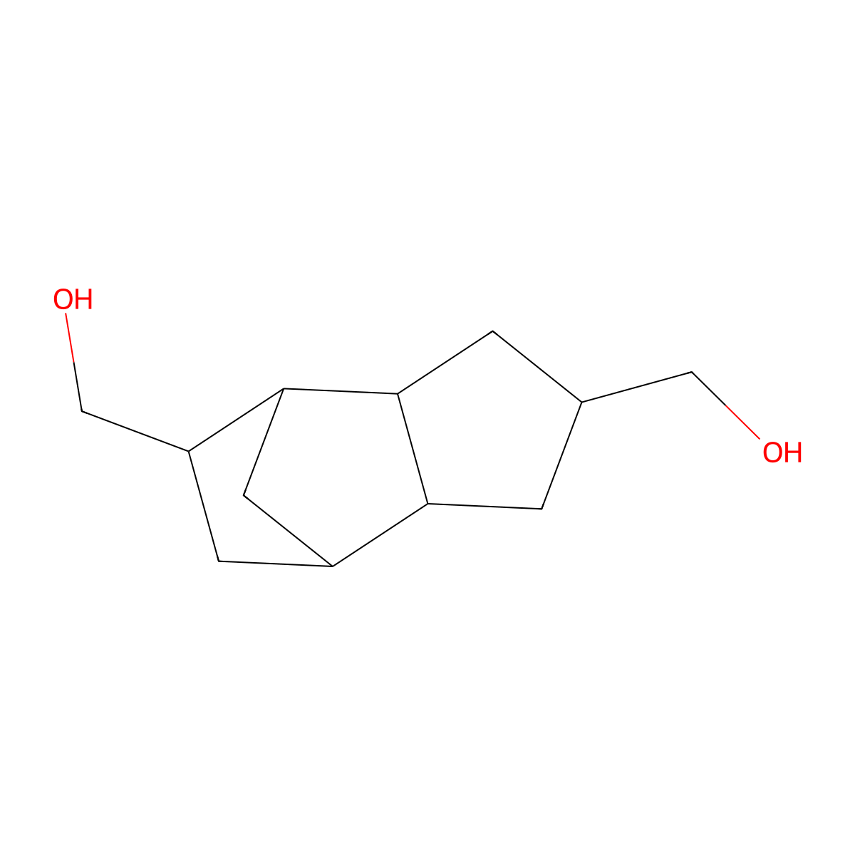 Hexahydro-4,7-methanoindan-2,5-dimethanol molecular structure, CAS 28132-01-6