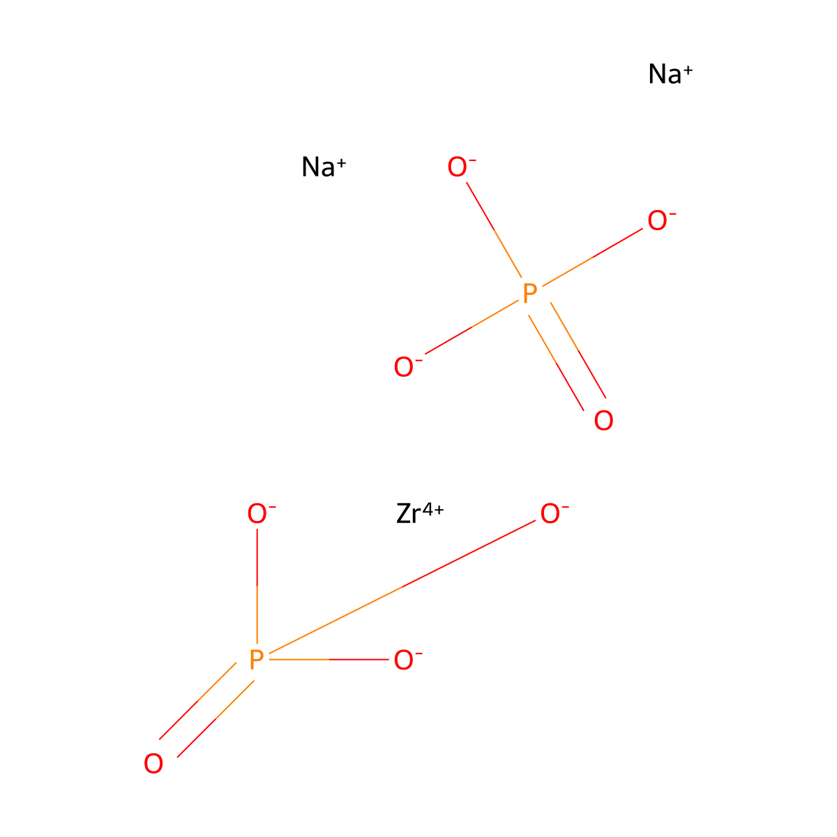 Phosphoric acid, sodium zirconium(4+) salt (2:2:1) molecular structure, CAS 28132-50-5