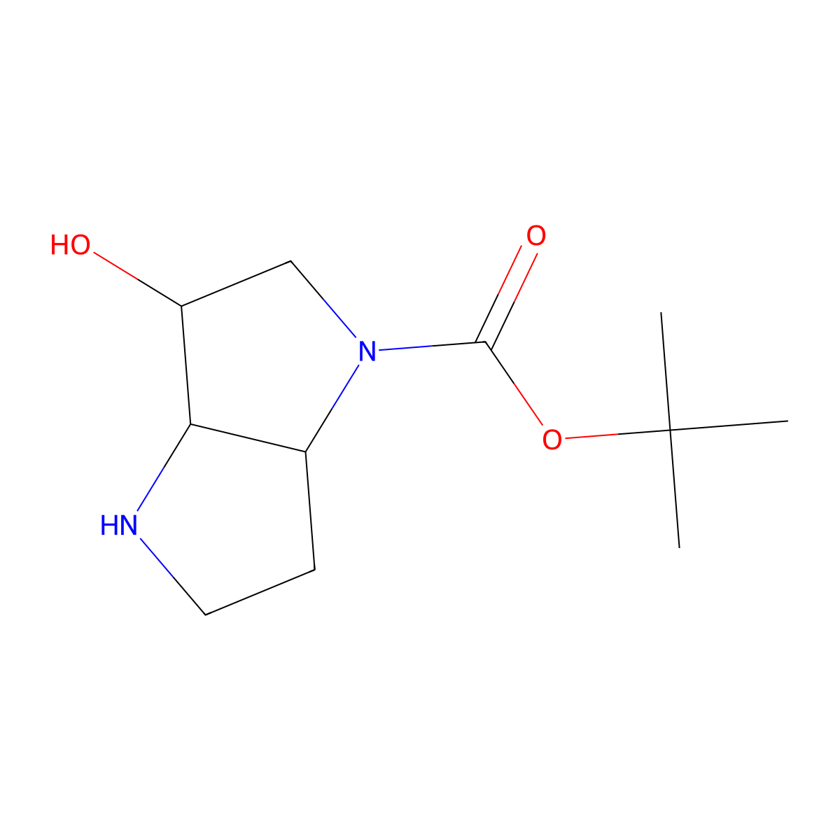 tert-butyl rel-(3aS,6R,6aR)-6-hydroxy-2,3,3a,5,6,6a-hexahydro-1H-pyrrolo[3,2-b]pyrrole-4-carboxylate molecular structure, CAS 2813204-10-1
