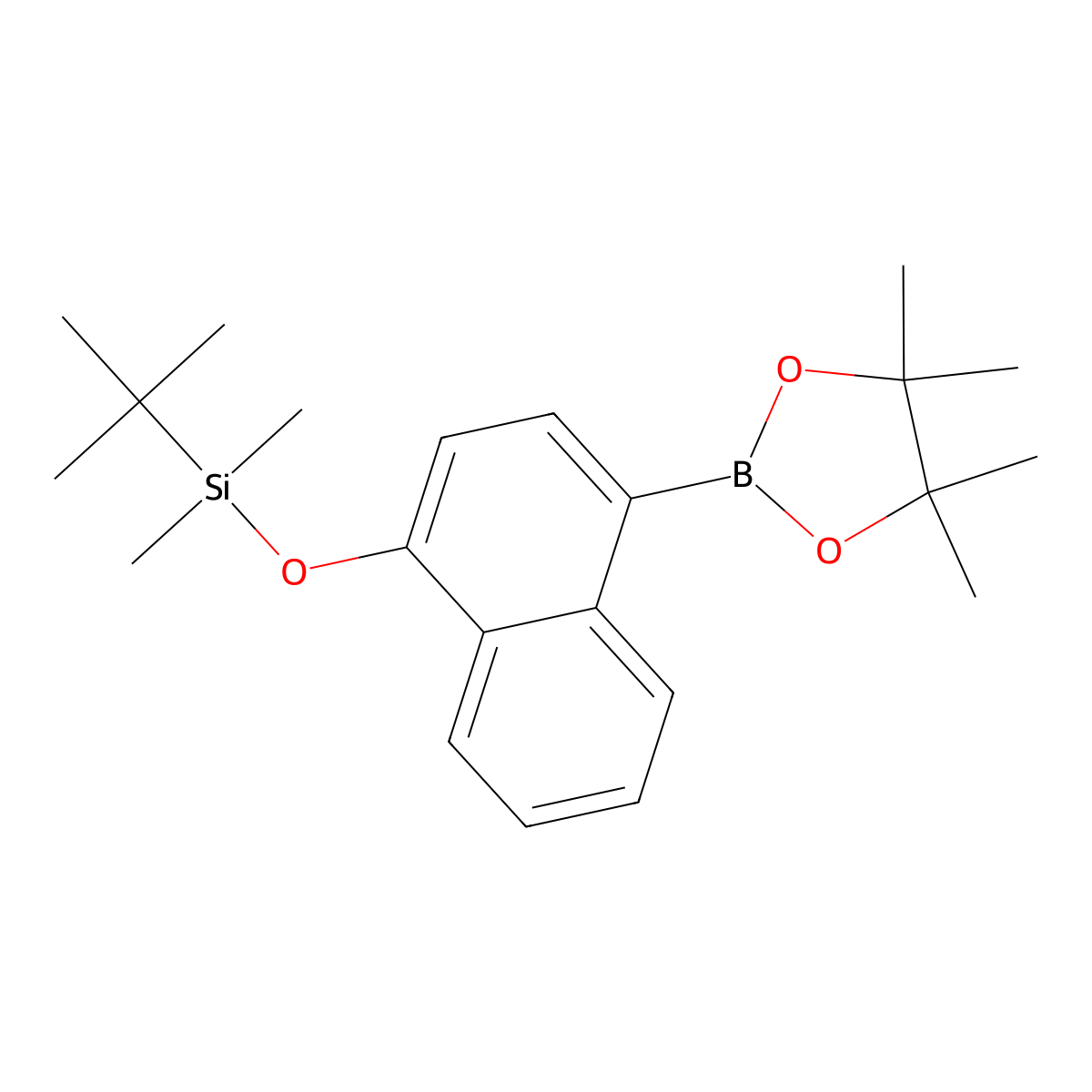 tert-Butyldimethyl((4-(4,4,5,5-tetramethyl-1,3,2-dioxaborolan-2-yl)naphthalen-1-yl)oxy)silane molecular structure, CAS 2813233-17-7