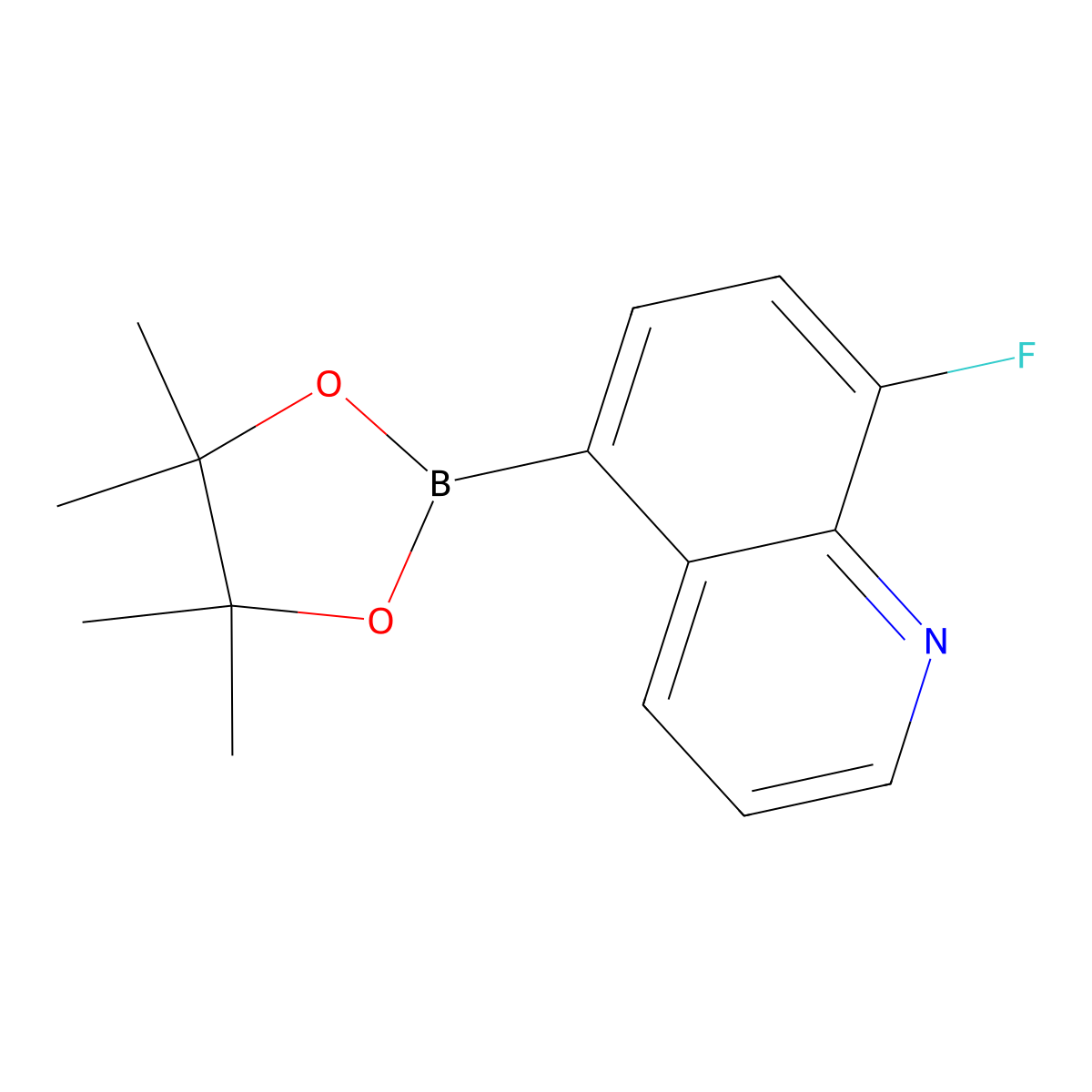 8-Fluoro-5-(4,4,5,5-tetramethyl-1,3,2-dioxaborolan-2-yl)quinoline molecular structure, CAS 2813233-26-8