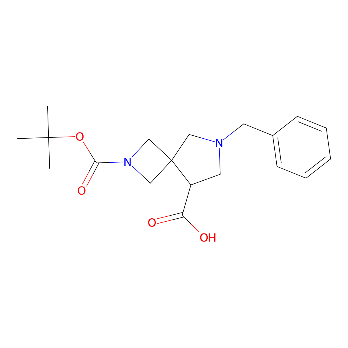 (5S)-7-Benzyl-2-tert-butoxycarbonyl-2,7-diazaspiro[3.4]octane-5-carboxylic acid molecular structure, CAS 2813308-30-2