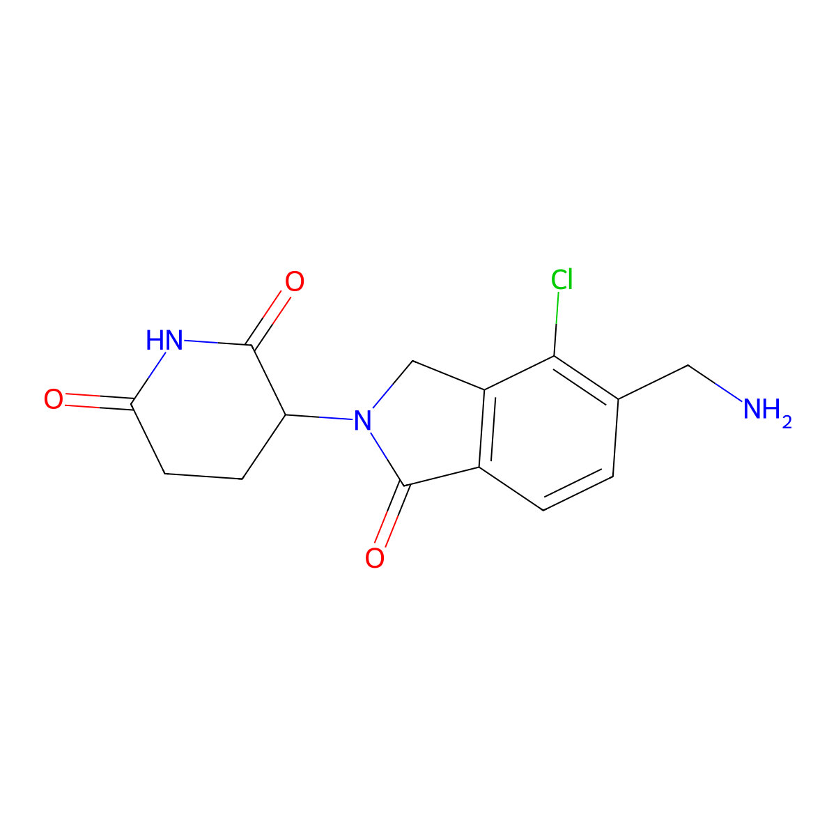 3-(5-(aminomethyl)-4-chloro-1-oxo-2,3-dihydro-1H-isoindol-2-yl)piperidine-2,6-dione molecular structure, CAS 2813335-34-9