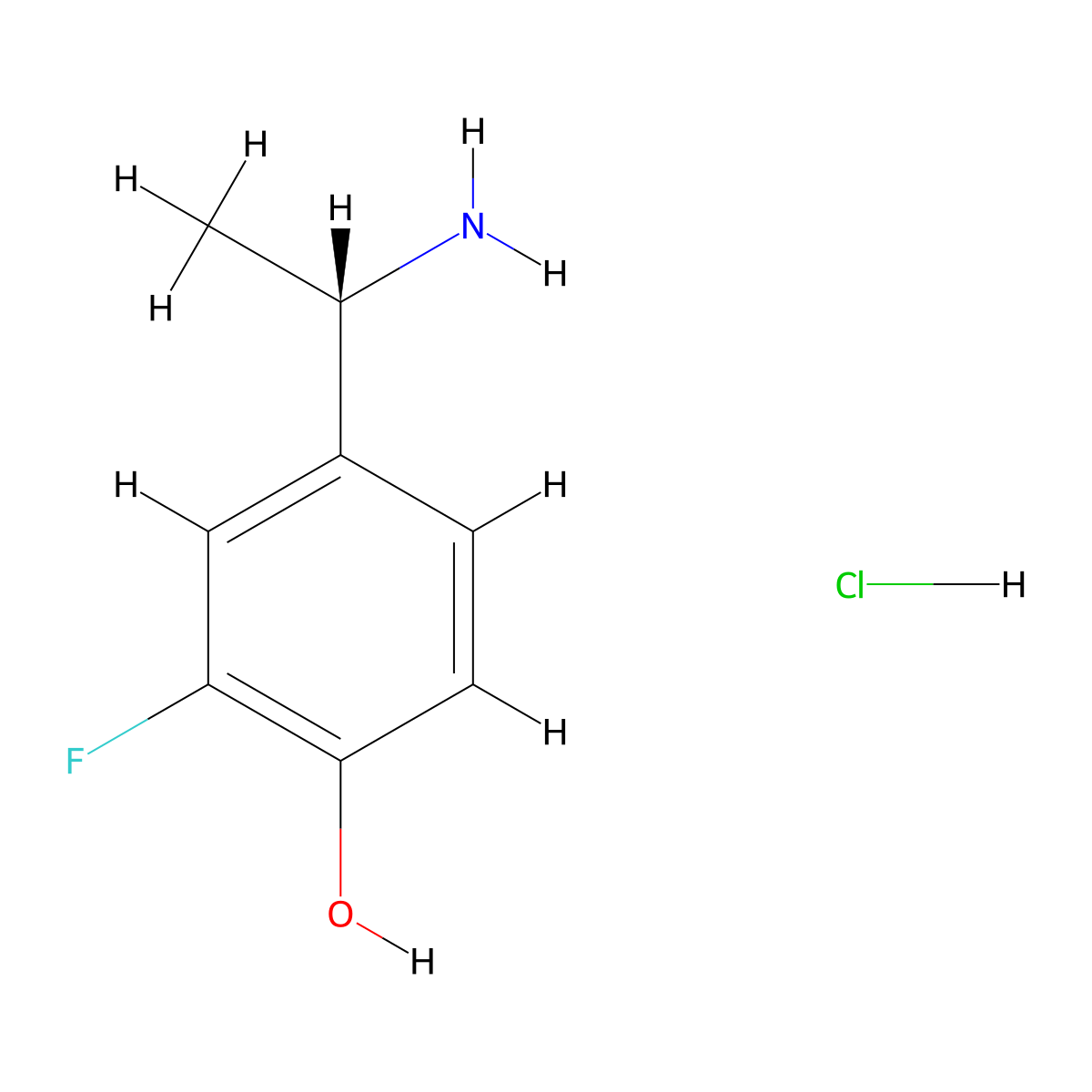 (S)-4-(1-Aminoethyl)-2-fluorophenol hydrochloride molecular structure, CAS 2813339-07-8