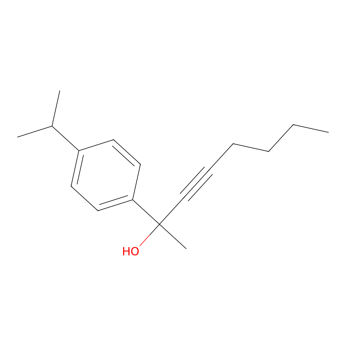 2-(4-Isopropylphenyl)oct-3-YN-2-OL molecular structure, CAS 2813342-63-9