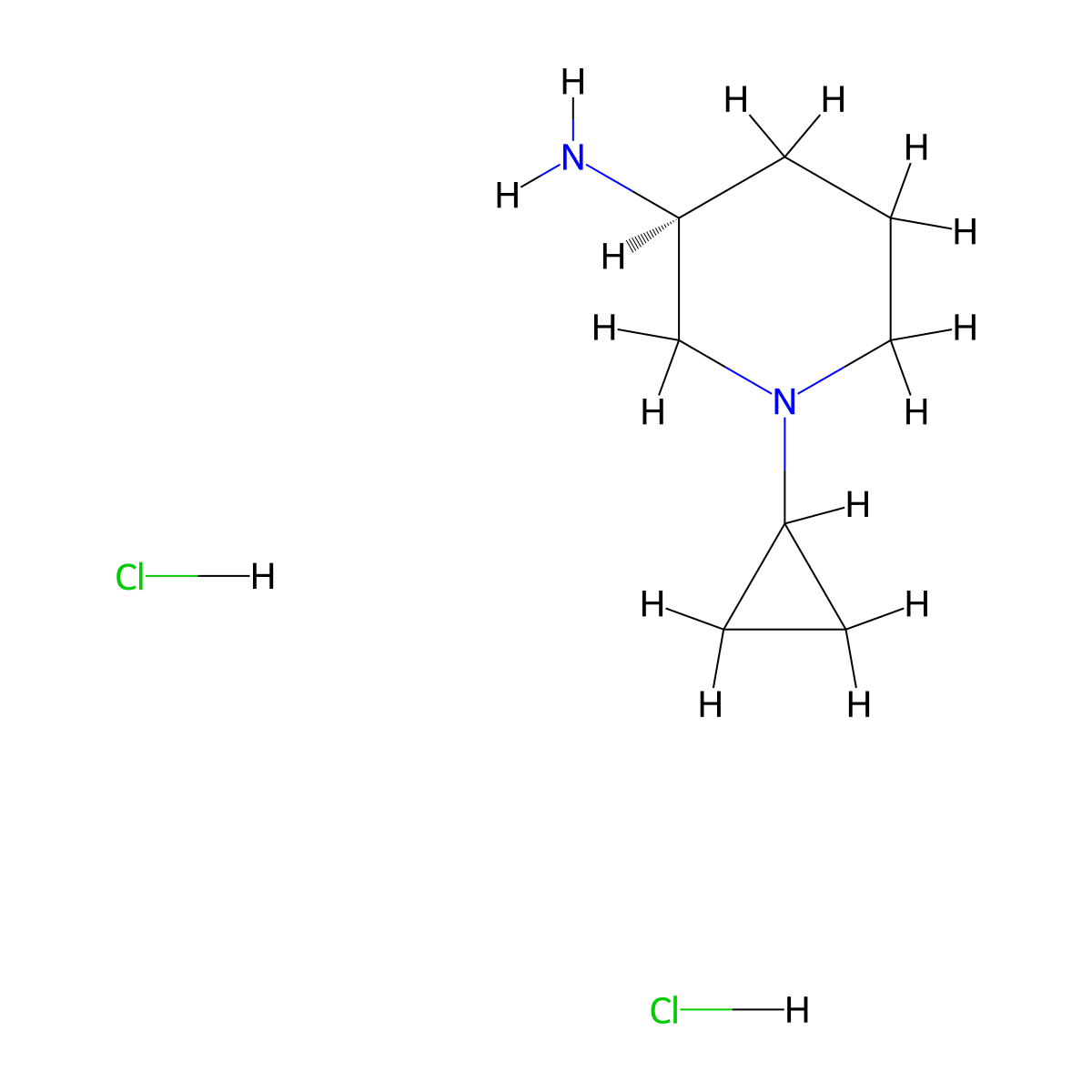 (3S)-1-cyclopropylpiperidin-3-amine;dihydrochloride molecular structure, CAS 2813556-59-9