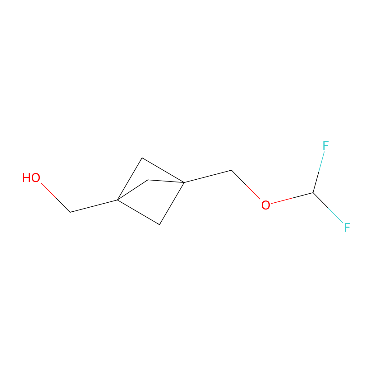 [3-(Difluoromethoxymethyl)-1-bicyclo[1.1.1]pentanyl]methanol molecular structure, CAS 2813560-93-7