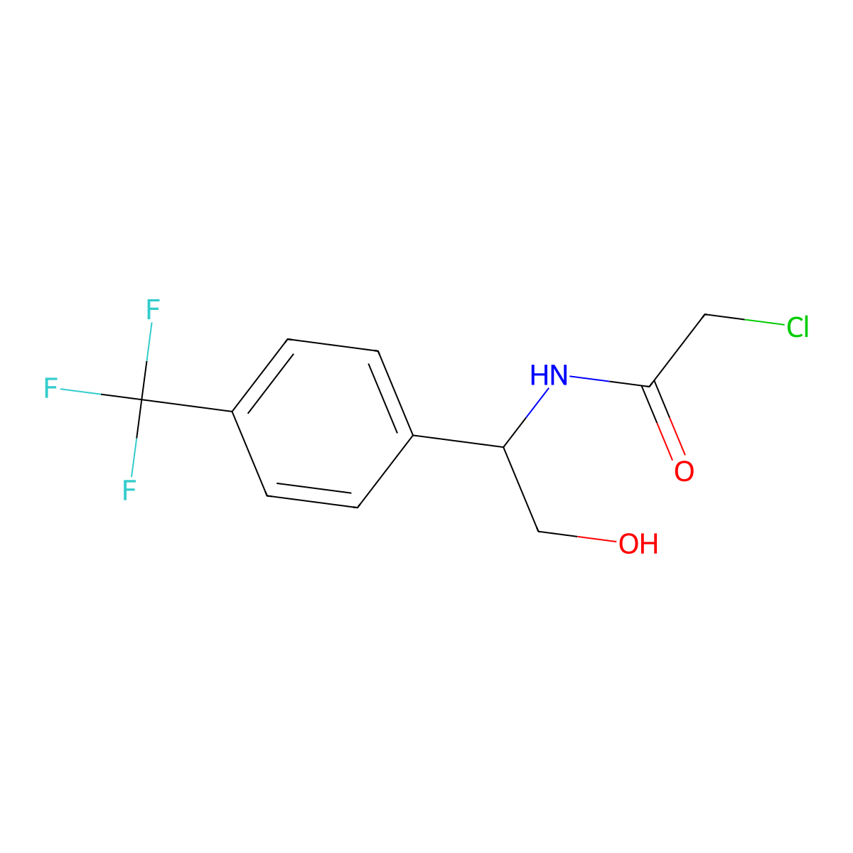 2-Chloro-N-[2-hydroxy-1-[4-(trifluoromethyl)phenyl]ethyl]acetamide molecular structure, CAS 2813583-36-5