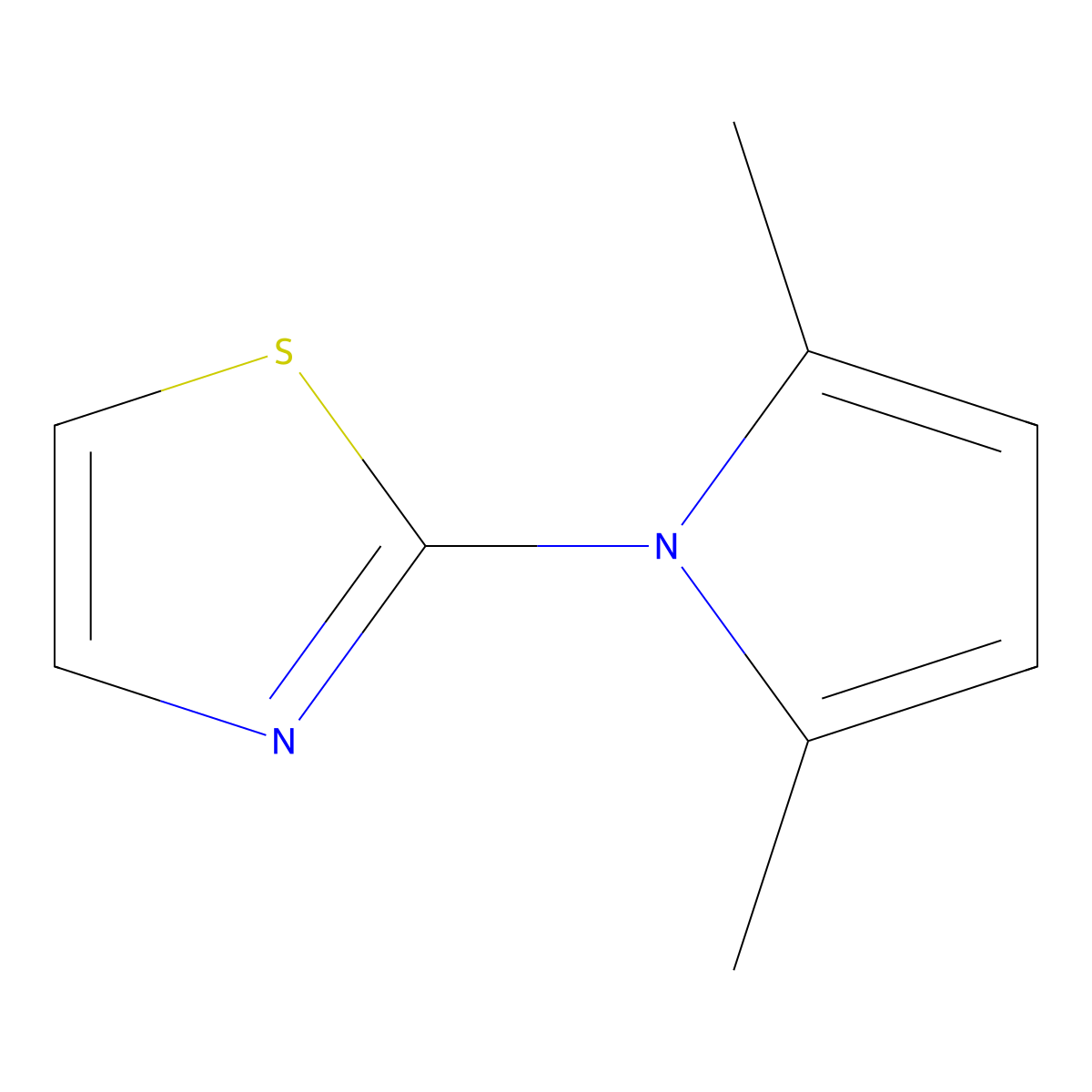 2-(2,5-dimethyl-1H-pyrrol-1-yl)-1,3-thiazole molecular structure, CAS 28142-85-0