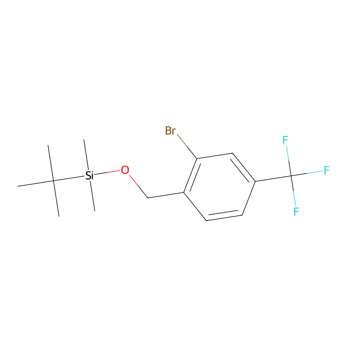 ((2-Bromo-4-(trifluoromethyl)benzyl)oxy)(tert-butyl)dimethylsilane molecular structure, CAS 2814327-75-6