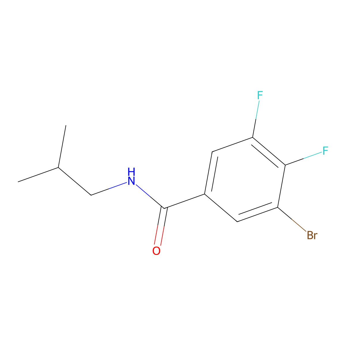 3-Bromo-4,5-difluoro-N-isobutylbenzamide molecular structure, CAS 2814328-35-1
