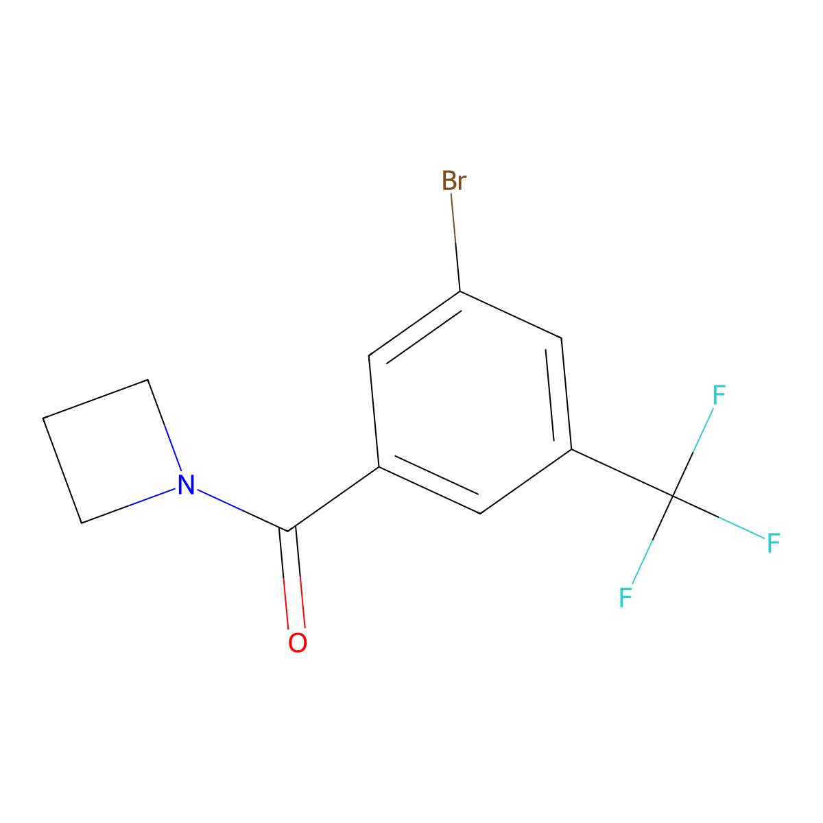 Azetidin-1-yl(3-bromo-5-(trifluoromethyl)phenyl)methanone molecular structure, CAS 2814328-51-1