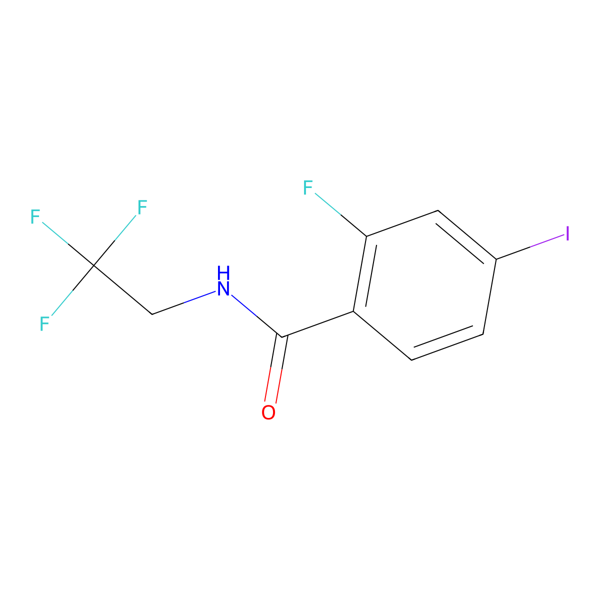 2-Fluoro-4-iodo-N-(2,2,2-trifluoroethyl)benzamide molecular structure, CAS 2814328-84-0
