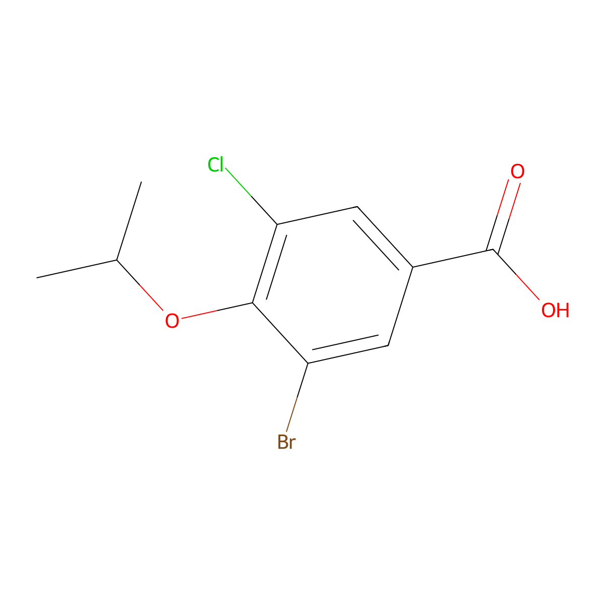 3-Bromo-5-chloro-4-isopropoxybenzoic acid molecular structure, CAS 2814330-75-9