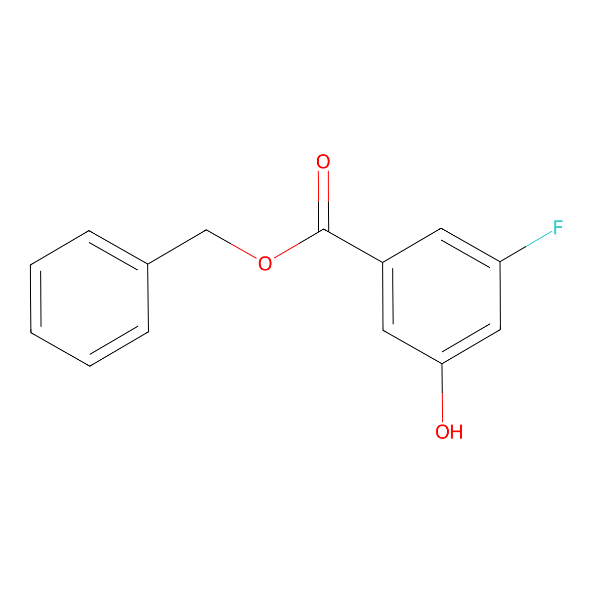 Benzyl 3-fluoro-5-hydroxybenzoate molecular structure, CAS 2814331-57-0
