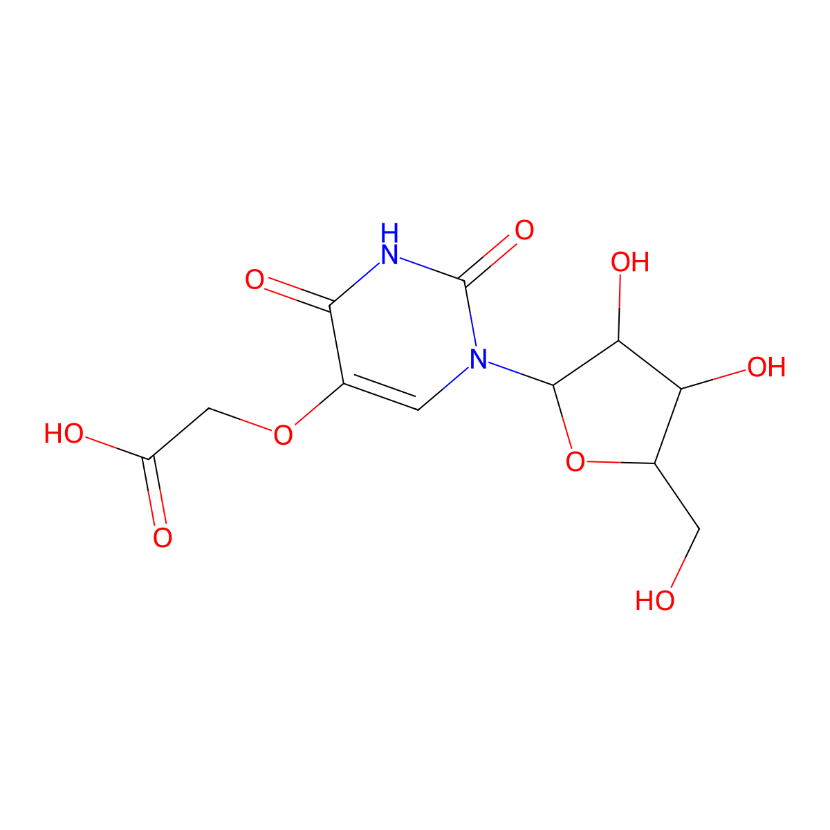 Uridine-5-oxyacetic acid molecular structure, CAS 28144-25-4