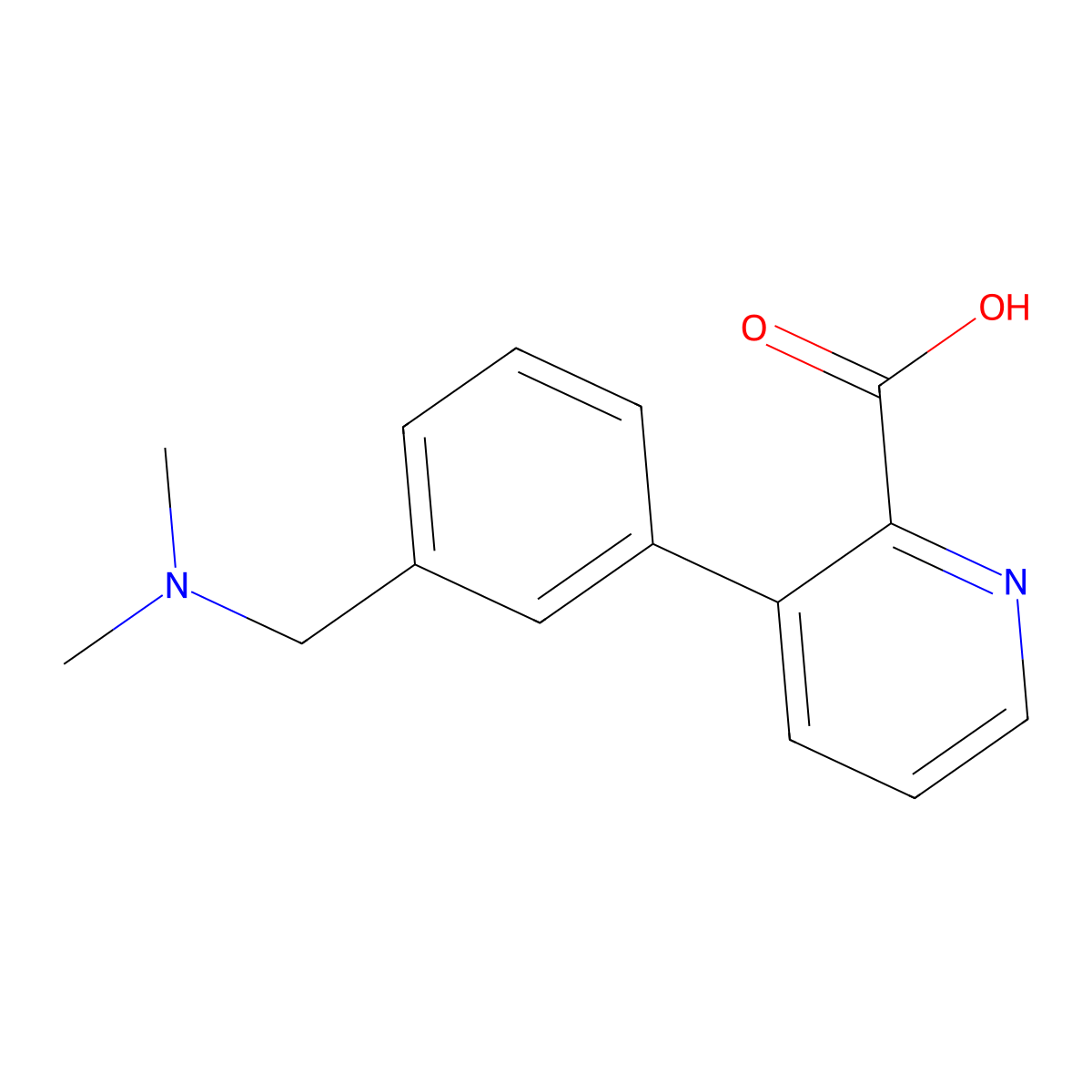 3-(3-((Dimethylamino)methyl)phenyl)picolinic acid molecular structure, CAS 2814457-57-1