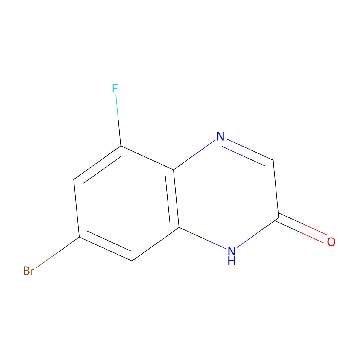7-Bromo-5-fluoro-1,2-dihydroquinoxalin-2-one molecular structure, CAS 2814486-37-6