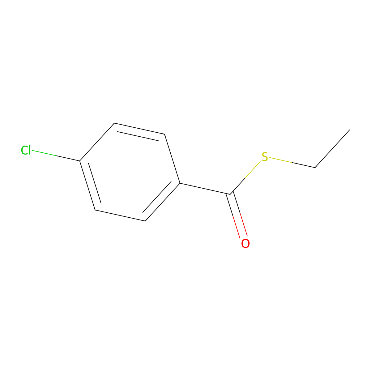 4-Chlorothiobenzoic acid S-ethyl ester molecular structure, CAS 28145-62-2