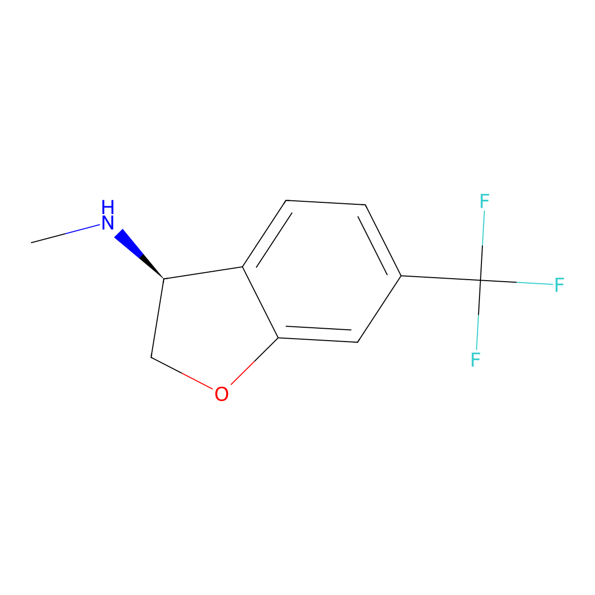 (3S)-N-Methyl-6-(trifluoromethyl)-2,3-dihydrobenzofuran-3-amine molecular structure, CAS 2814522-14-8