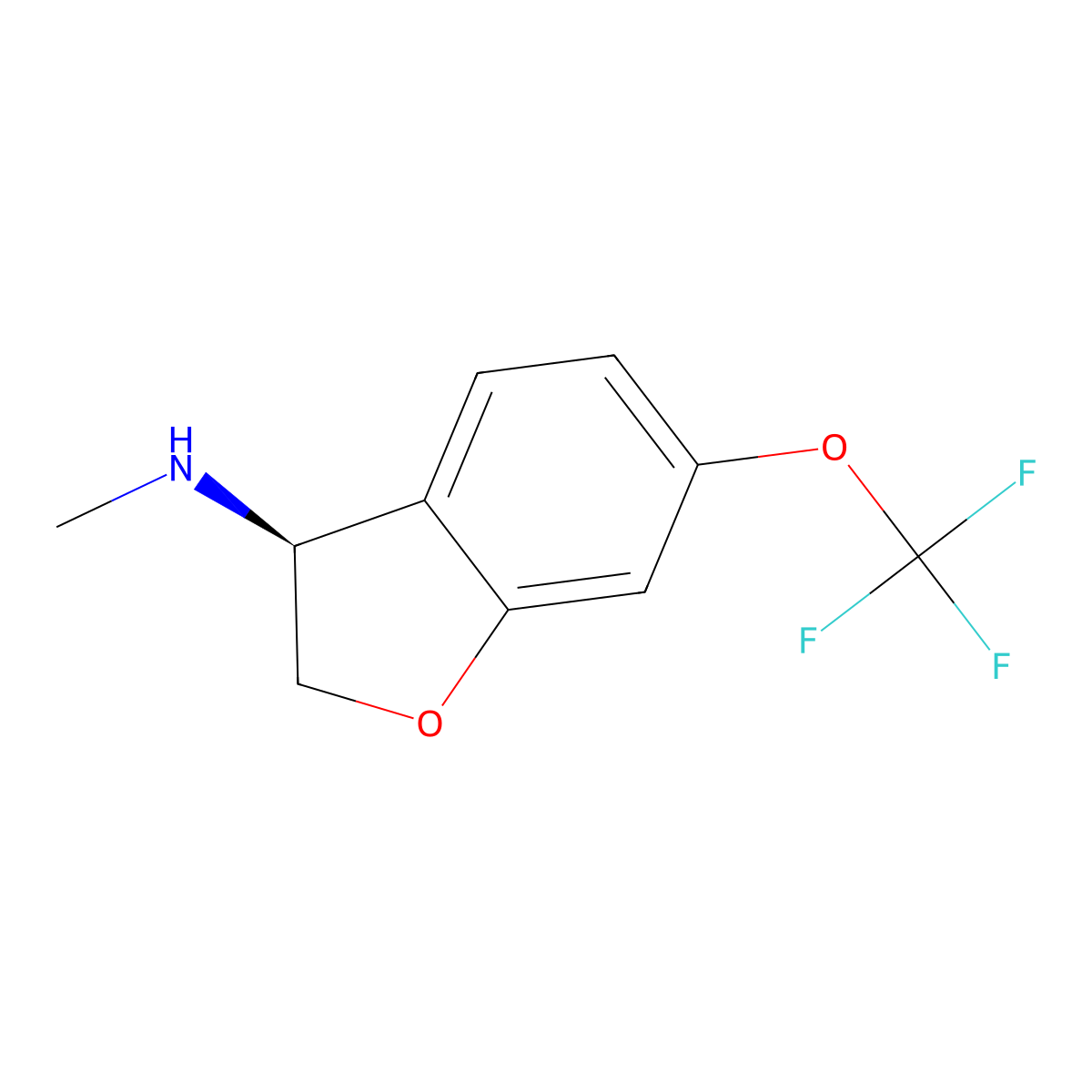 (3S)-N-Methyl-6-(trifluoromethoxy)-2,3-dihydrobenzofuran-3-amine molecular structure, CAS 2814522-50-2