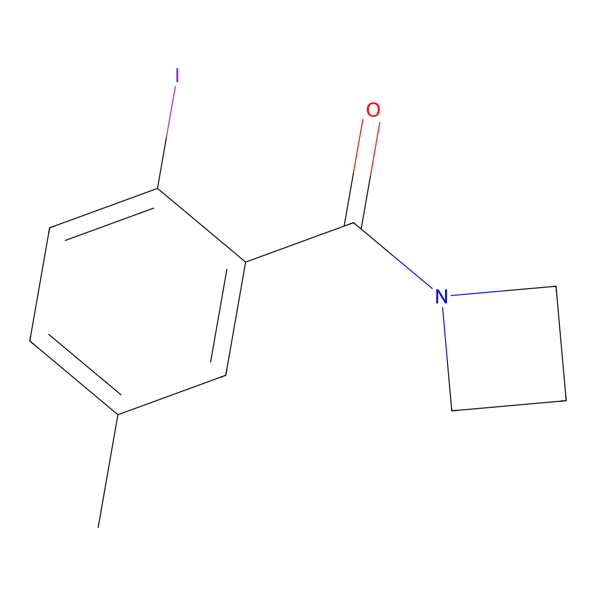 Azetidin-1-yl(2-iodo-5-methylphenyl)methanone molecular structure, CAS 2814655-75-7