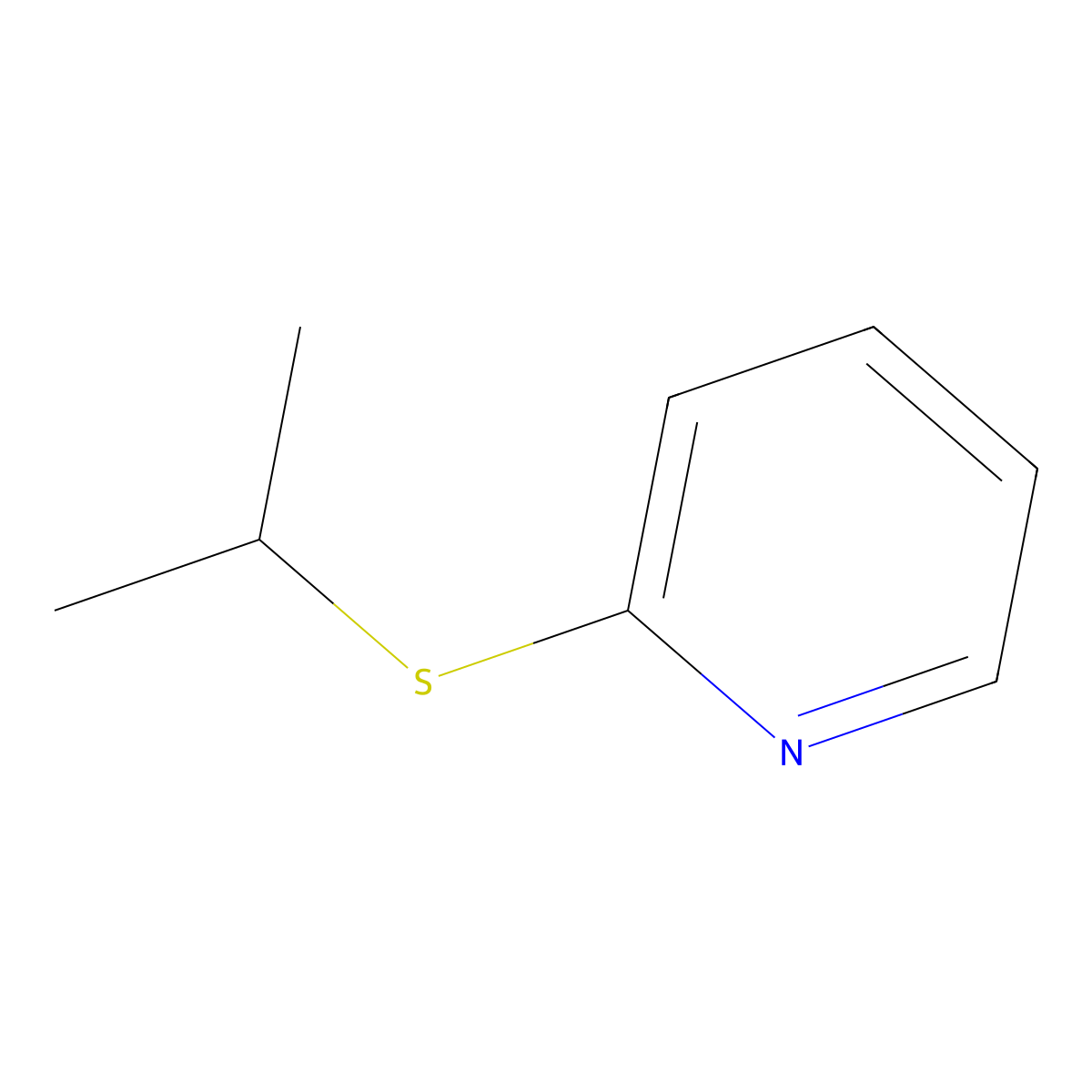 2-[(Propan-2-yl)sulfanyl]pyridine molecular structure, CAS 28147-75-3