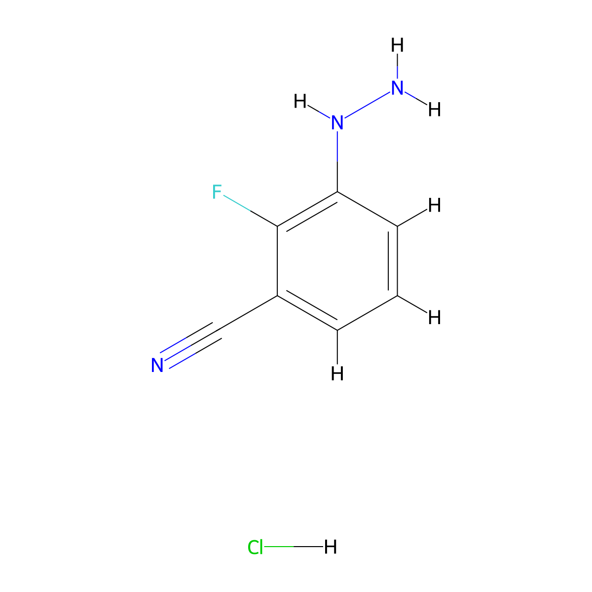 2-Fluoro-3-hydrazinylbenzonitrile hydrochloride molecular structure, CAS 2814798-52-0