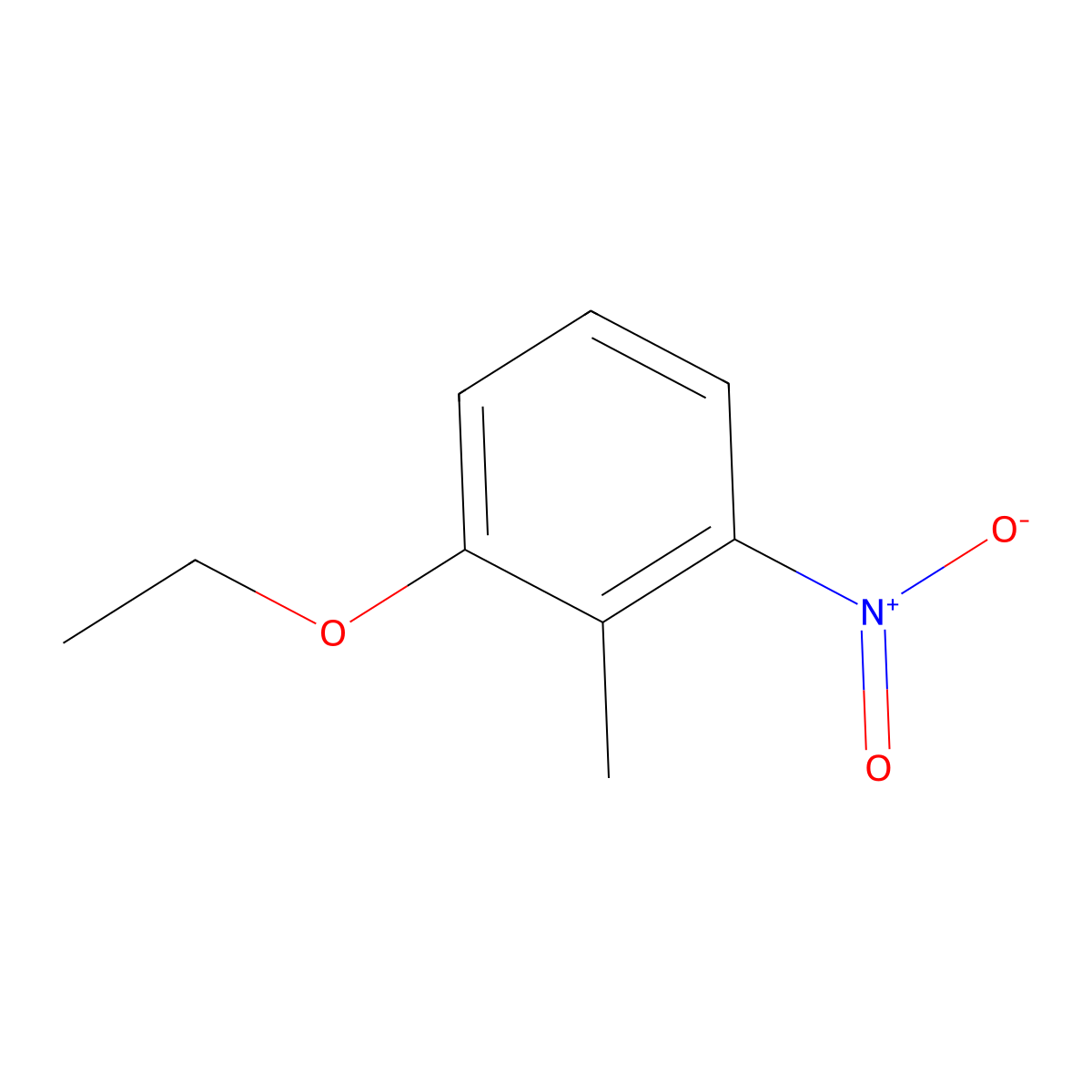 Benzene, 1-ethoxy-2-methyl-3-nitro- molecular structure, CAS 28148-27-8