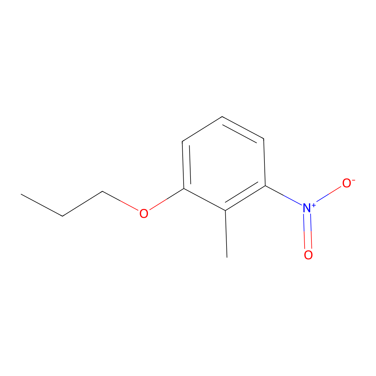 Benzene, 2-methyl-1-nitro-3-propoxy- molecular structure, CAS 28148-28-9