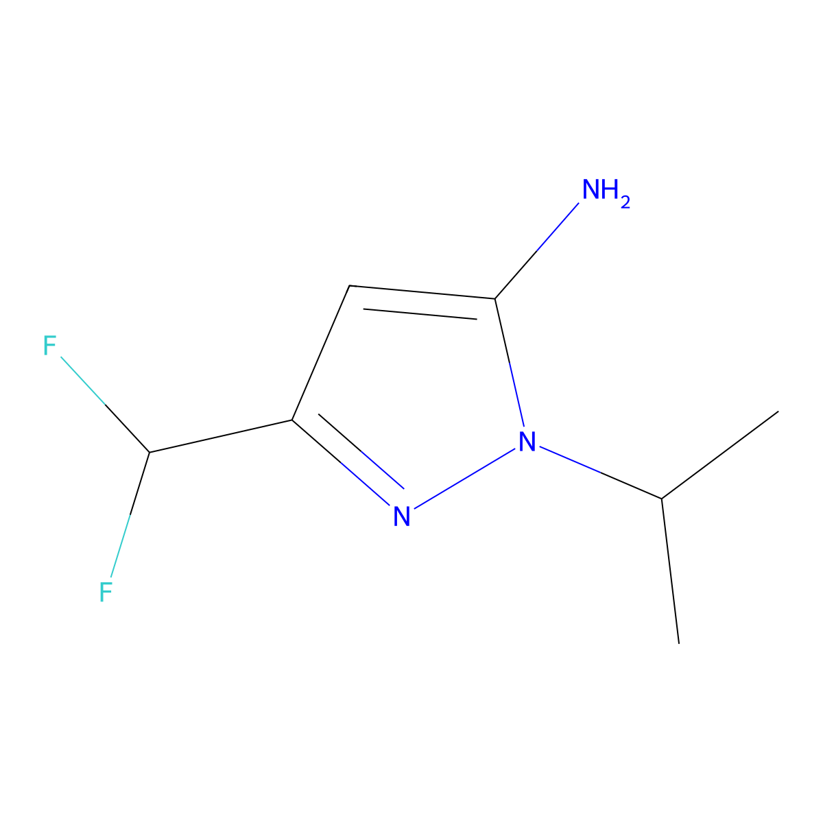 3-(Difluoromethyl)-1-isopropyl-1H-pyrazol-5-amine molecular structure, CAS 2814875-46-0