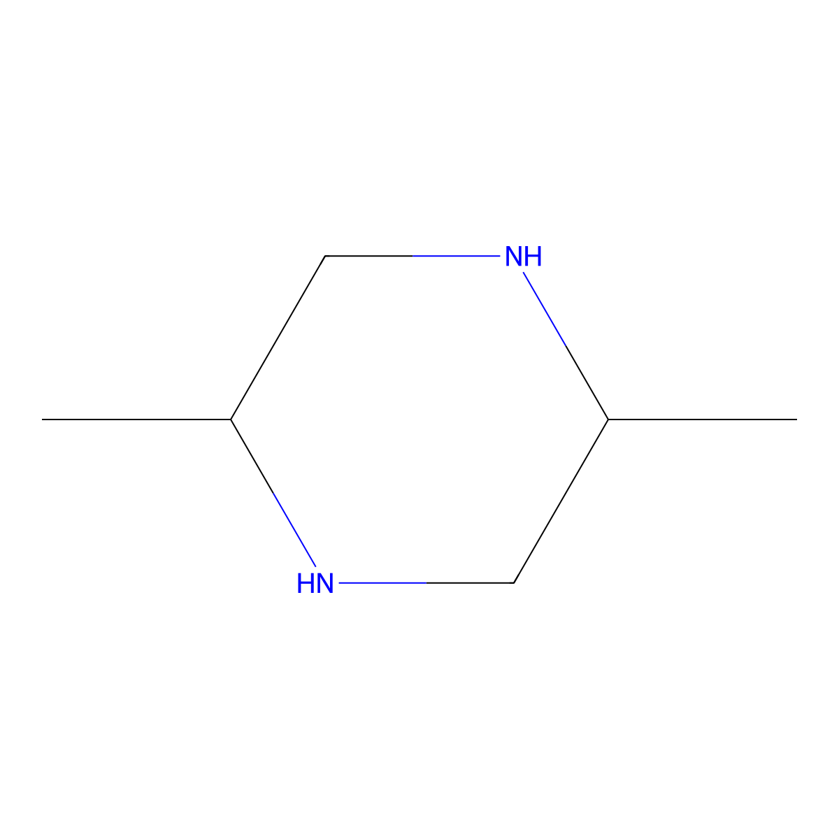 2,5-Dimethylpiperazine, trans- molecular structure, CAS 2815-34-1