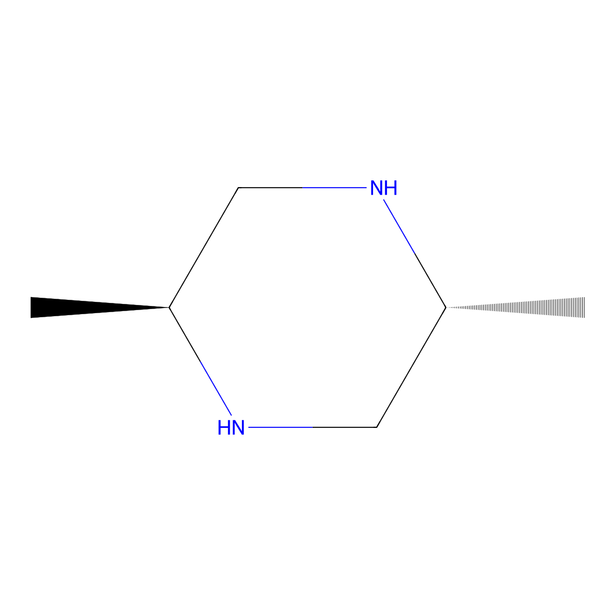 2,5-Dimethylpiperazine, trans- molecular structure, CAS 2815-34-1
