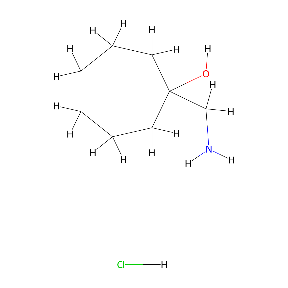 1-(Aminomethyl)cycloheptanol hydrochloride molecular structure, CAS 2815-39-6