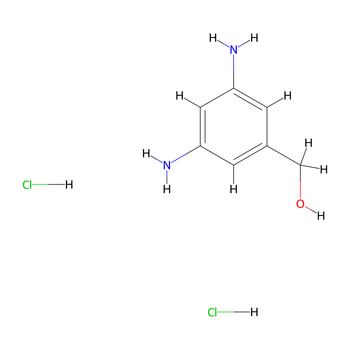 3,5-Diaminobenzyl alcohol dihydrochloride molecular structure, CAS 28150-15-4
