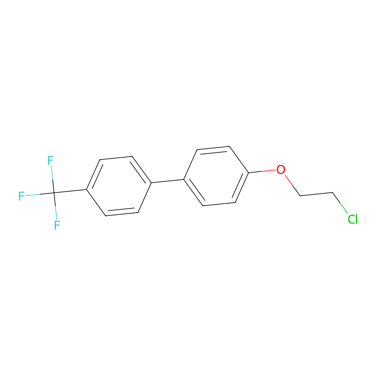 4-(2-Chloroethoxy)-4'-(trifluoromethyl)-1,1'-biphenyl molecular structure, CAS 28150-40-5