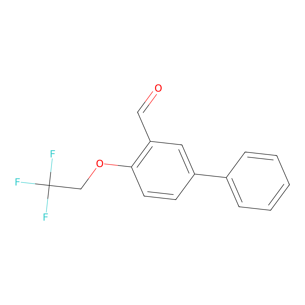 4-(2,2,2-Trifluoroethoxy)-[1,1'-biphenyl]-3-carbaldehyde molecular structure, CAS 2815076-44-7
