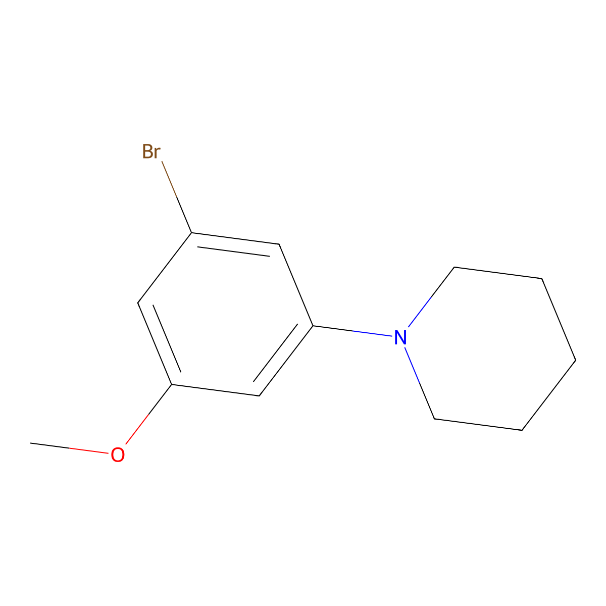 1-(3-Bromo-5-methoxyphenyl)piperidine molecular structure, CAS 2815076-72-1