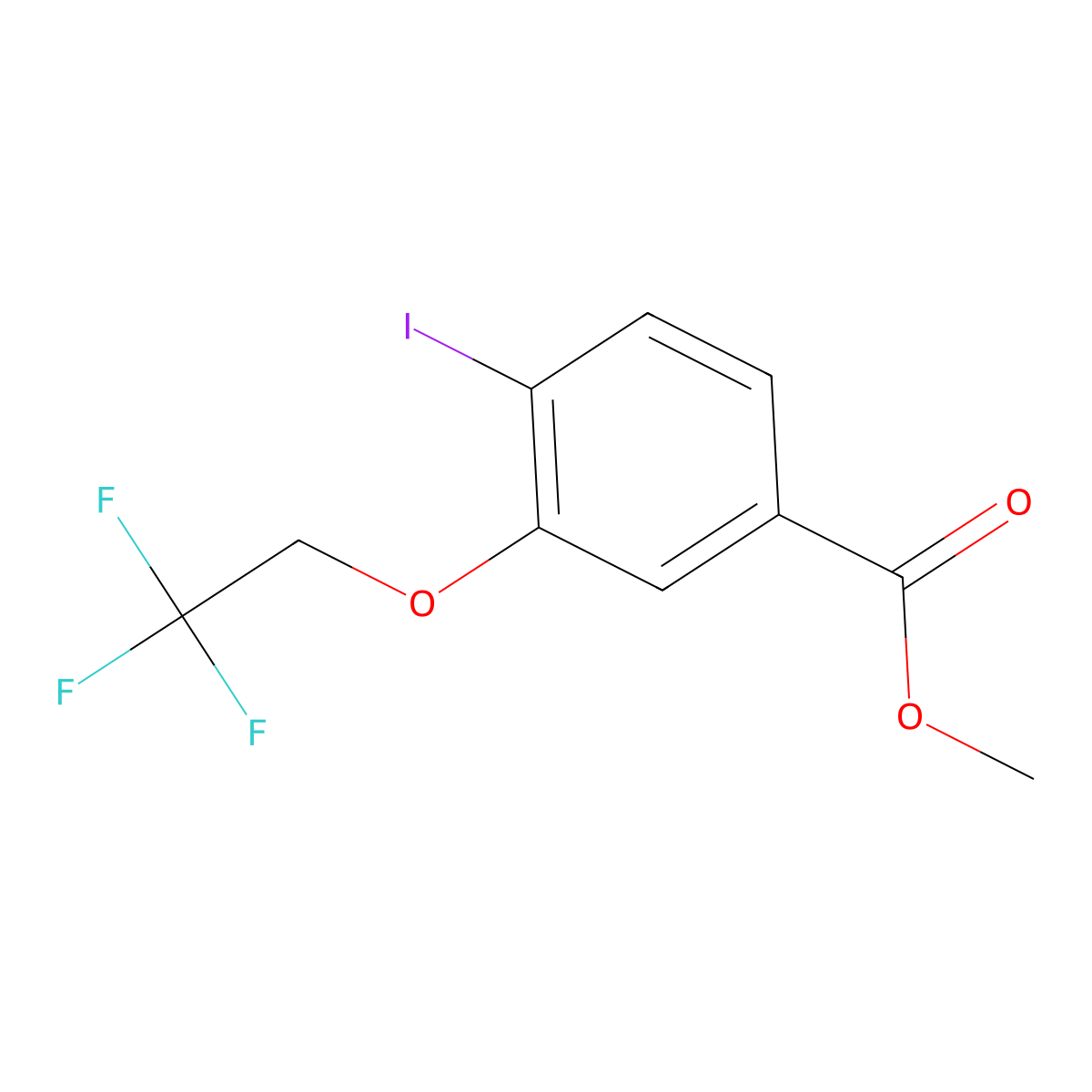 Methyl 4-iodo-3-(2,2,2-trifluoroethoxy)benzoate molecular structure, CAS 2815077-33-7