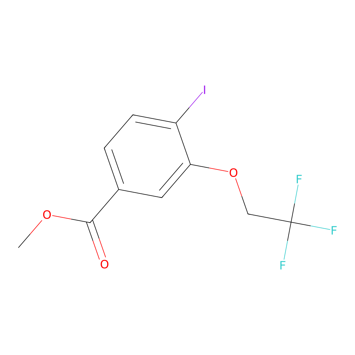 Methyl 4-iodo-3-(2,2,2-trifluoroethoxy)benzoate molecular structure, CAS 2815077-33-7