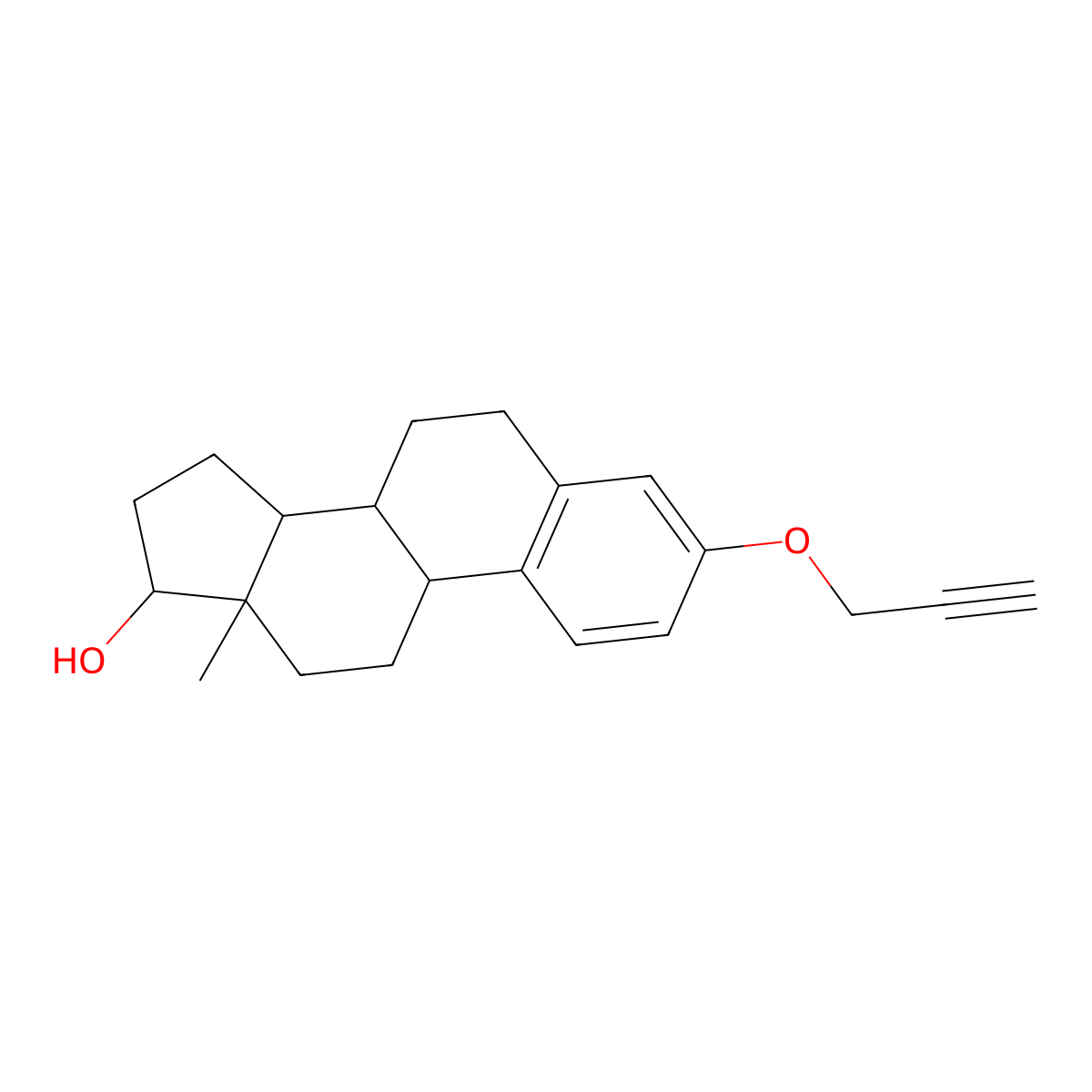 (8R,9S,13S,14S,17S)-13-Methyl-3-(prop-2-YN-1-yloxy)-7,8,9,11,12,13,14,15,16,17-decahydro-6H-cyclopenta[A]phenanthren-17-OL molecular structure, CAS 28151-61-3