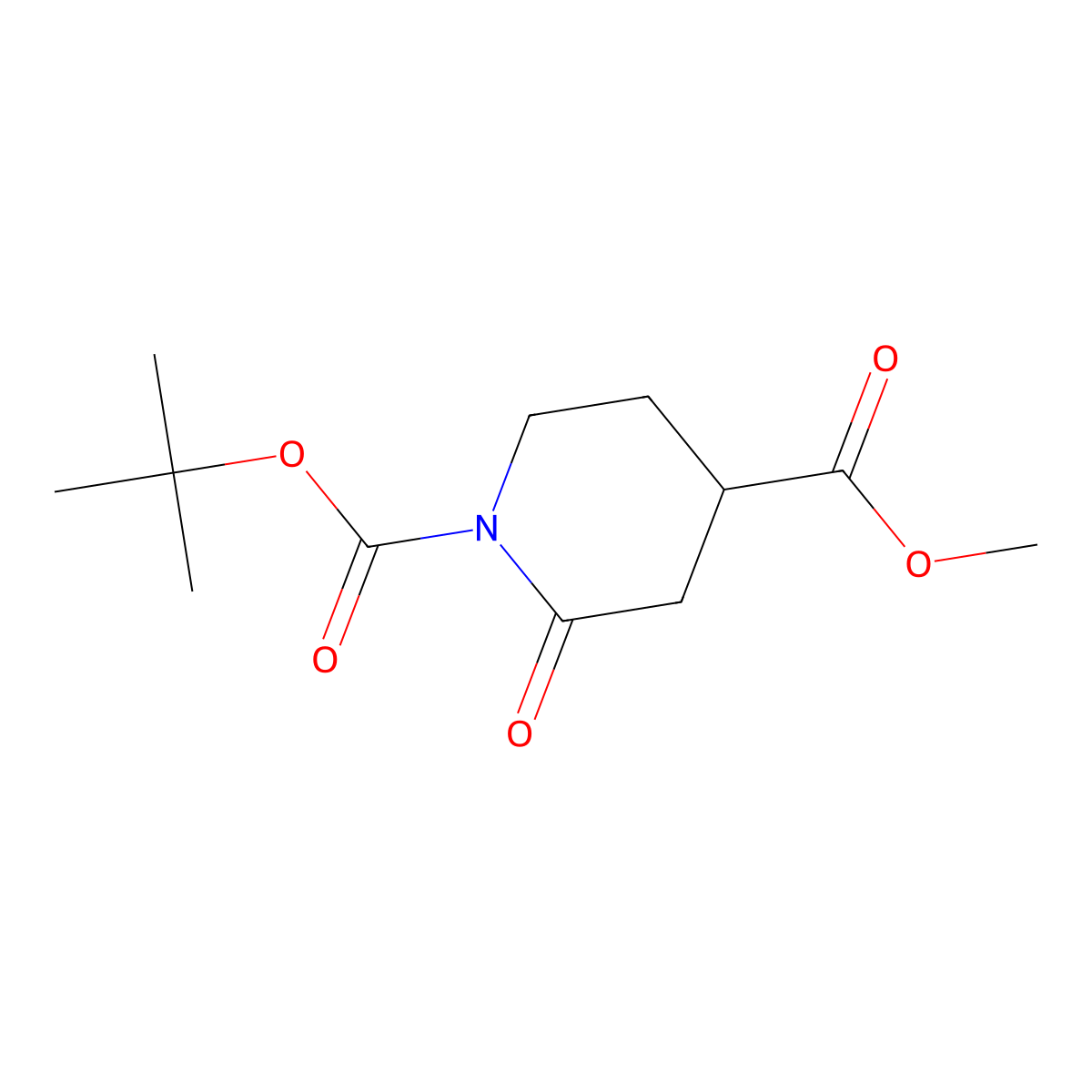 1-(1,1-Dimethylethyl) 4-methyl 2-oxo-1,4-piperidinedicarboxylate molecular structure, CAS 2815130-89-1