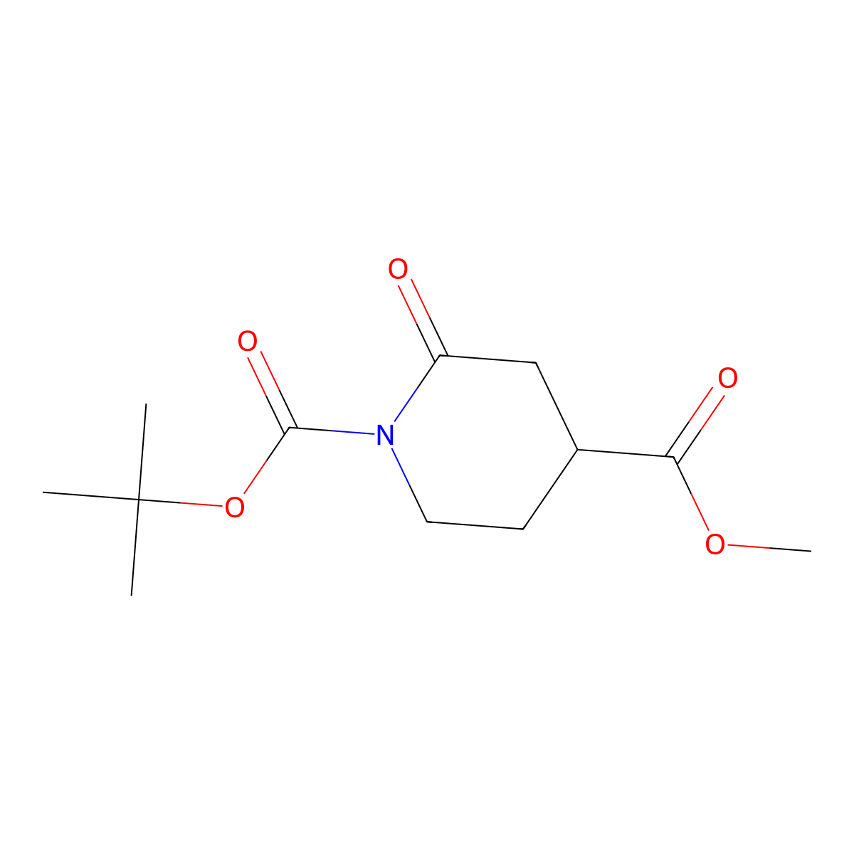 1-(1,1-Dimethylethyl) 4-methyl 2-oxo-1,4-piperidinedicarboxylate molecular structure, CAS 2815130-89-1