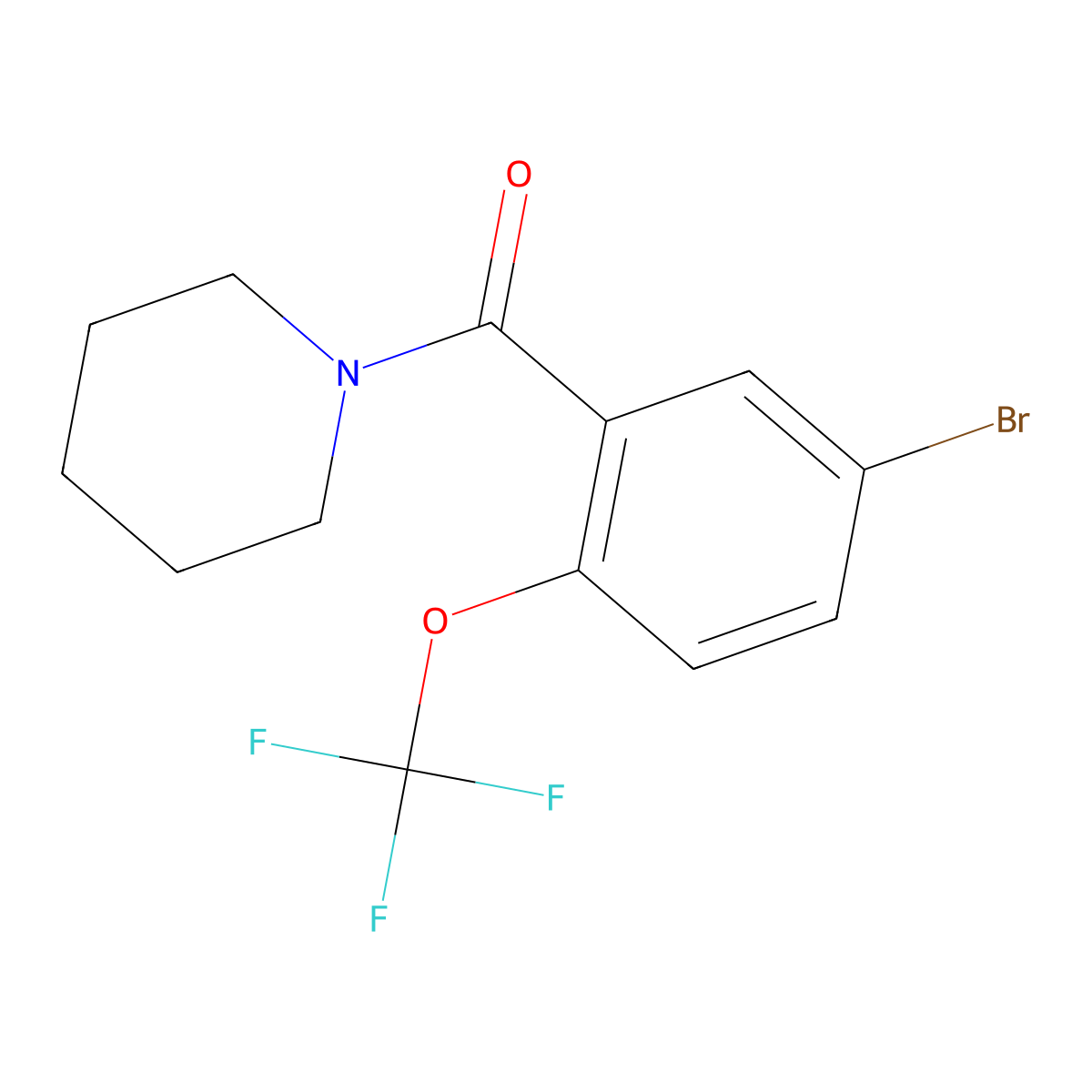 (5-Bromo-2-(trifluoromethoxy)phenyl)(piperidin-1-yl)methanone molecular structure, CAS 2815131-89-4