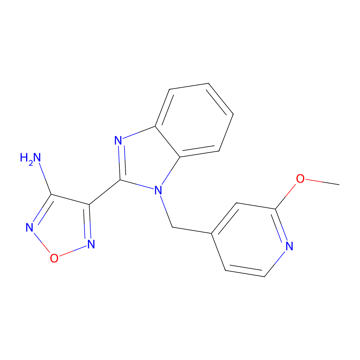 4-(1-((2-methoxypyridin-4-yl)methyl)-1H-benzo[d]imidazol-2-yl)-1,2,5-oxadiazol-3-amine molecular structure, CAS 2815296-95-6