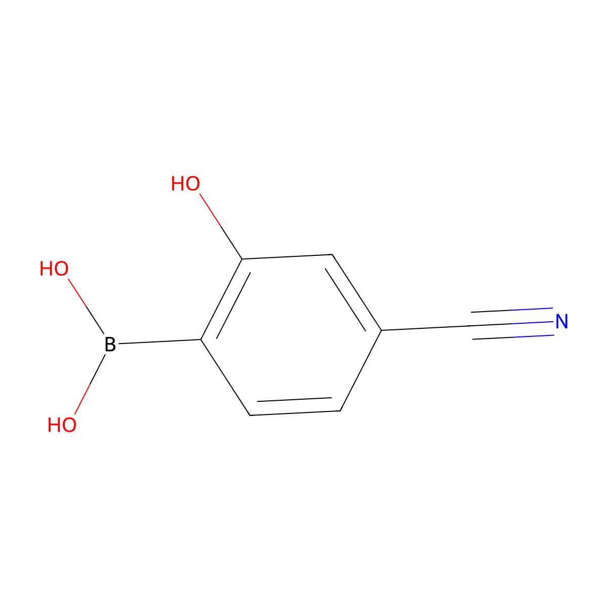 (4-Cyano-2-hydroxyphenyl)boronic acid molecular structure, CAS 2815327-88-7