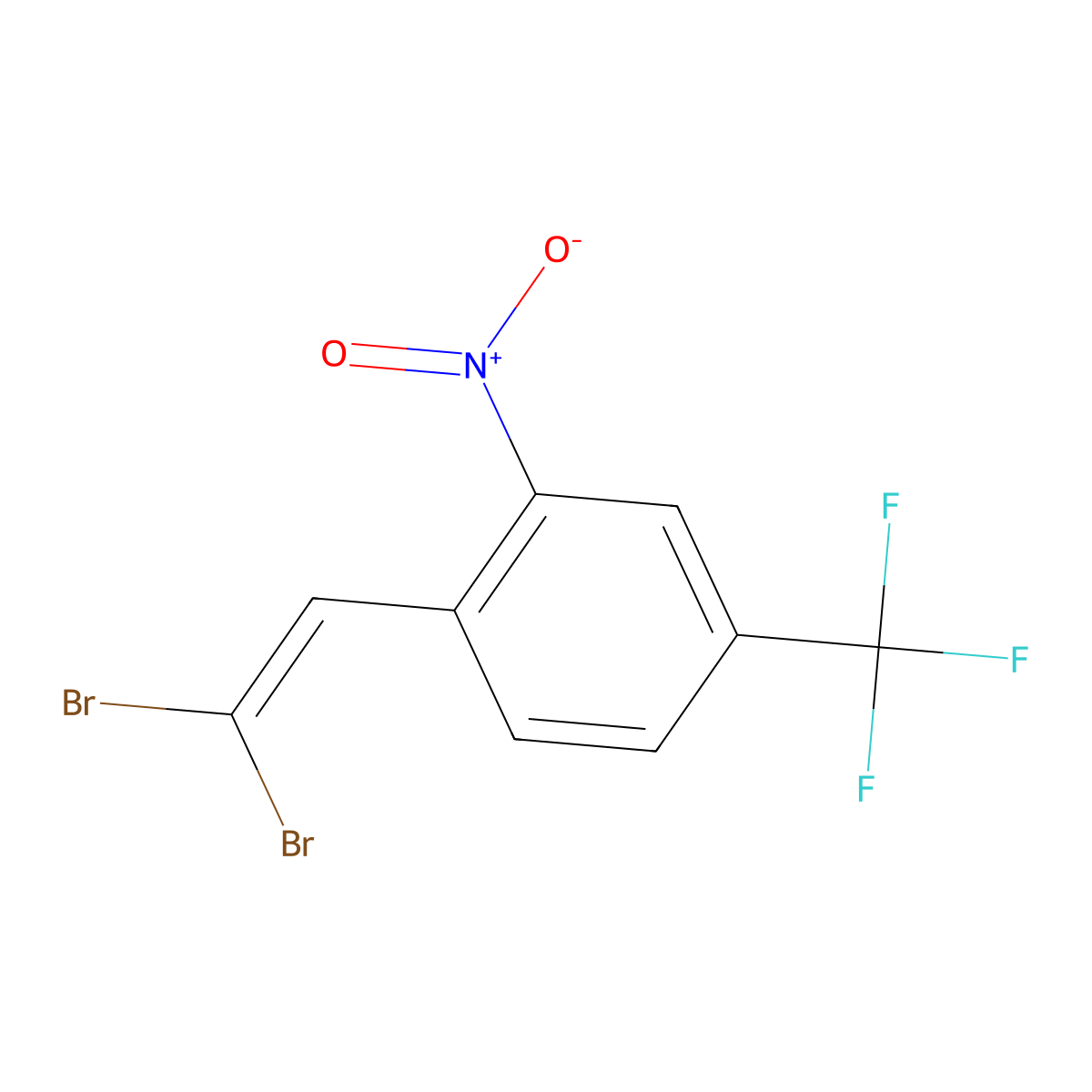 1-(2,2-Dibromoethenyl)-2-nitro-4-(trifluoromethyl)benzene molecular structure, CAS 2815374-31-1