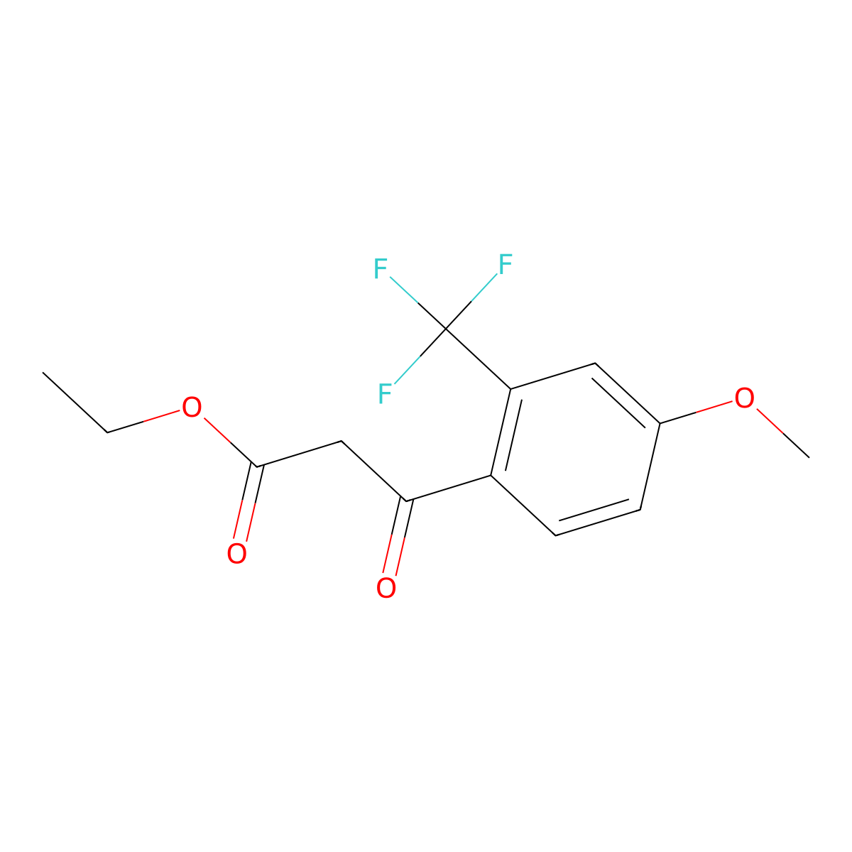 3-(4-Methoxy-2-trifluoromethyl-phenyl)-3-oxo-propionic acid ethyl ester molecular structure, CAS 2815599-58-5