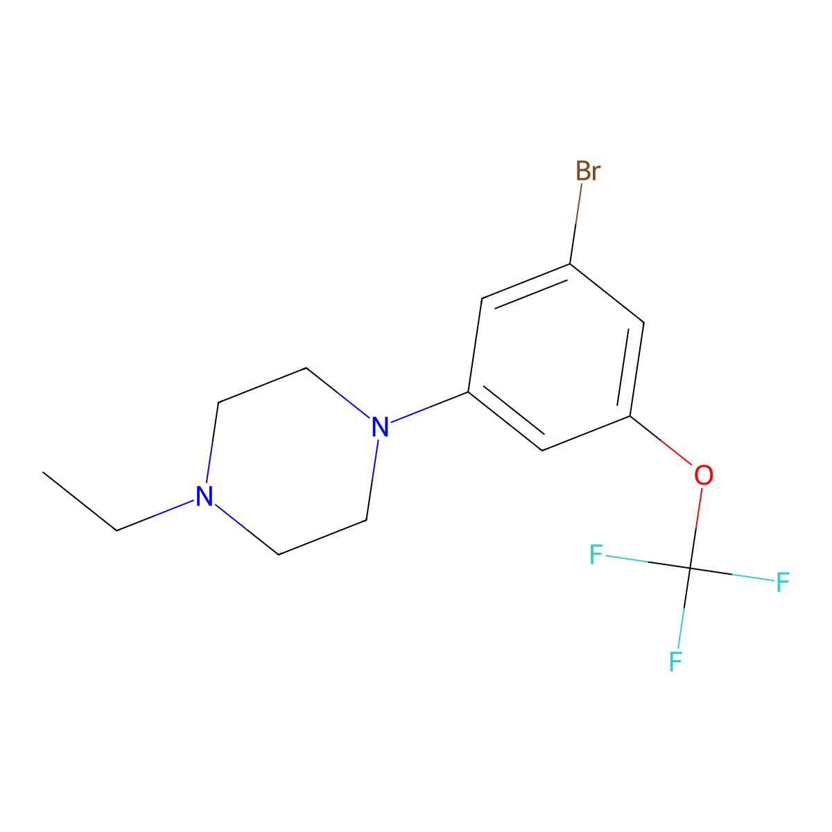 1-[3-Bromo-5-(trifluoromethoxy)phenyl]-4-ethylpiperazine molecular structure, CAS 2815694-53-0