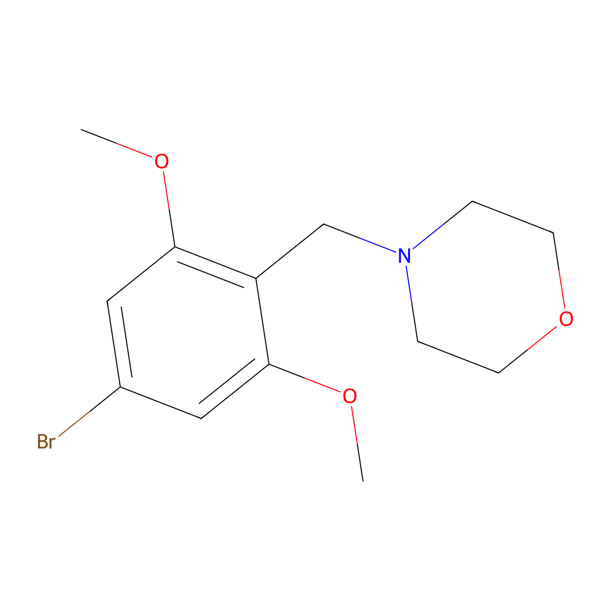 4-[(4-Bromo-2,6-dimethoxyphenyl)methyl]morpholine molecular structure, CAS 2815694-69-8